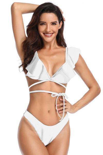 Costum de baie Bringing Sexy Back Cut Out White