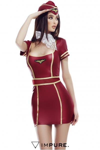 Costum tematic rosu, stewardesa