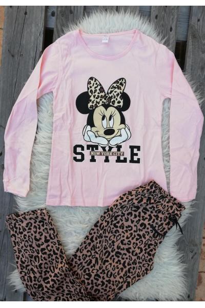 Pijama cu maneca lunga Style Minnie roz