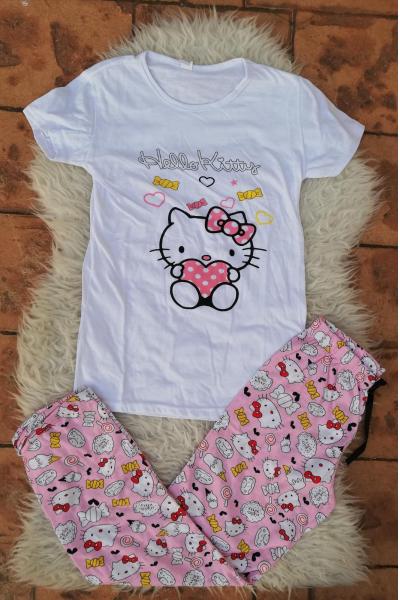Pijama dama Bombon Hello Kitty Alb
