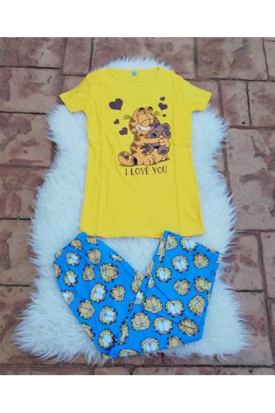 Pijama dama Garfield Heart galben