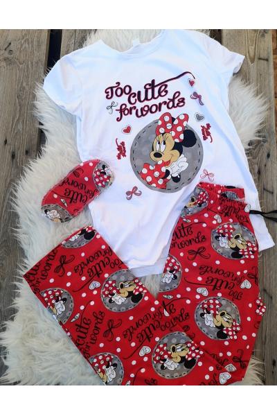 Pijama dama Minnie cute alb