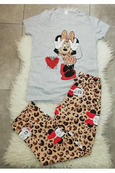 Pijama dama Minnie Leopard Gri