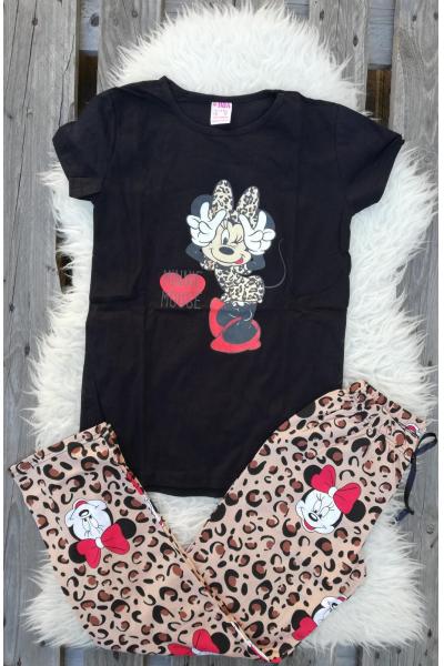 Pijama dama Minnie leopard negru