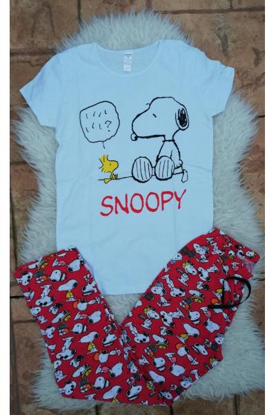 Pijama dama Snoopy Smart Alb