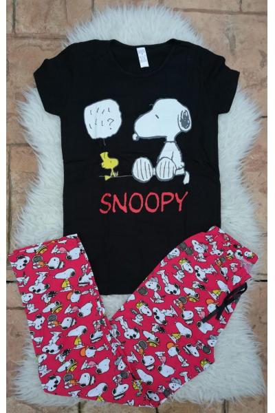 Pijama dama Snoopy Smart Negru