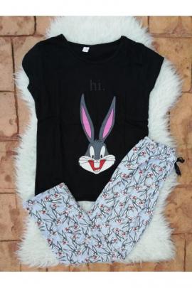 Pijama dama Bugs bunny Hi negru