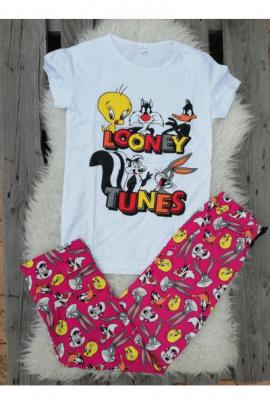 Pijama dama Junior Looney Toons alb