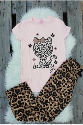 Pijama dama Kitty leopard roz