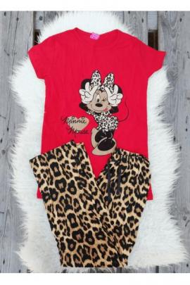 Pijama dama Minnie Leopard Rosu