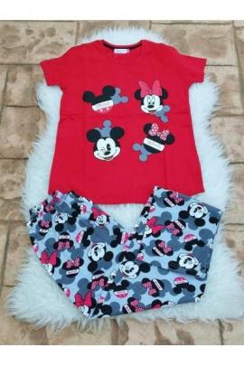 Pijama dama Sweet Mickey si Minnie rosu